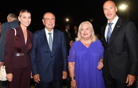 Ill presidente Schifani e la moglie Franca, con Abbagnato e Parmitano