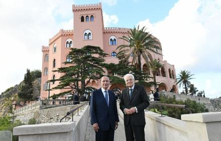 Schifani e Mattarella a Castello Utveggio